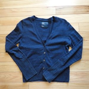 American Eagle Navy Glitter Stripe Cardigan